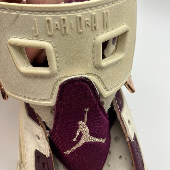 Jordan‎ Dub Zero Spizike Sneakers White Burgundy Gold 40 Acres Brooklyn Youth 5Y - Picture 8 of 11